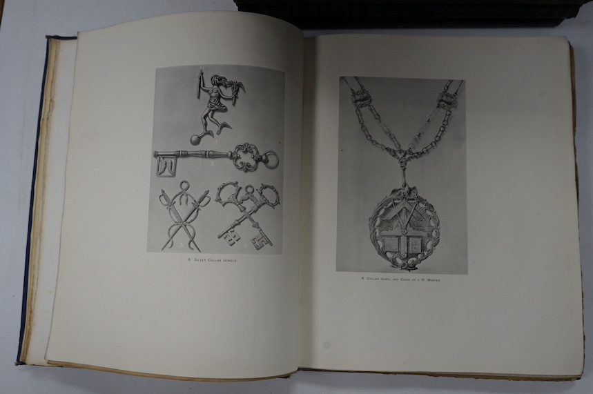 Gould, R.F. - The History of Freemasonry, Caxton, (6 vols); Hammond, W. - Masonic Emblems & Jewels, 1927 (ex-libris); Crowe, F.J. - Masonic Clothing and Regalia, British and Continental, Edinburgh 1897; Sanderson, W. St